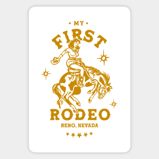 My First Rodeo: Reno, Nevada. Cute Vintage Pinup Cowgirl Magnet